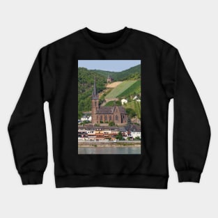 Old town, church, Lorchhausen, Rhineland-Palatinate, Germany, Rhine, Middle Rhine Crewneck Sweatshirt